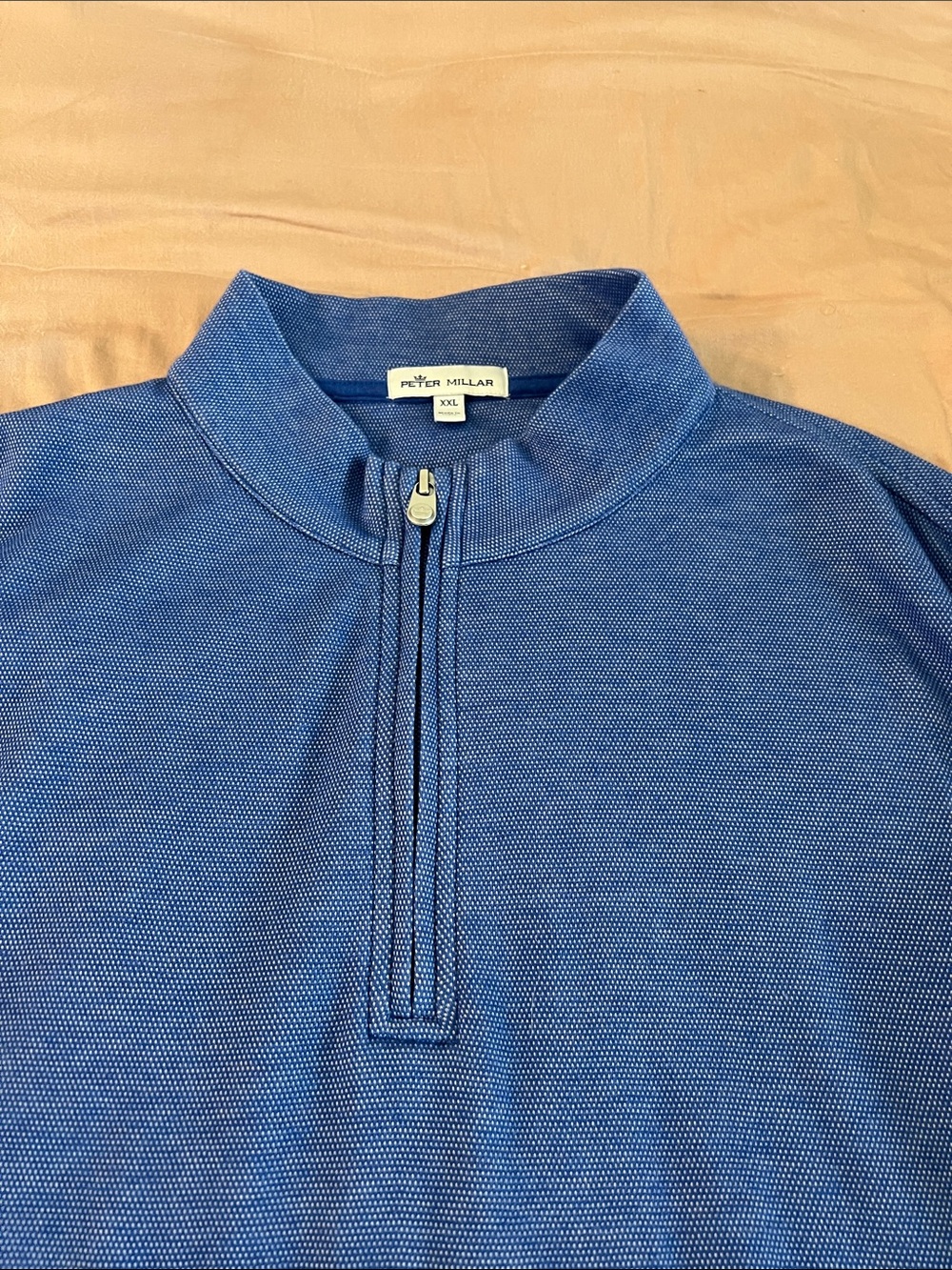 Peter Millar Blue Half-Zip Knit Sweater